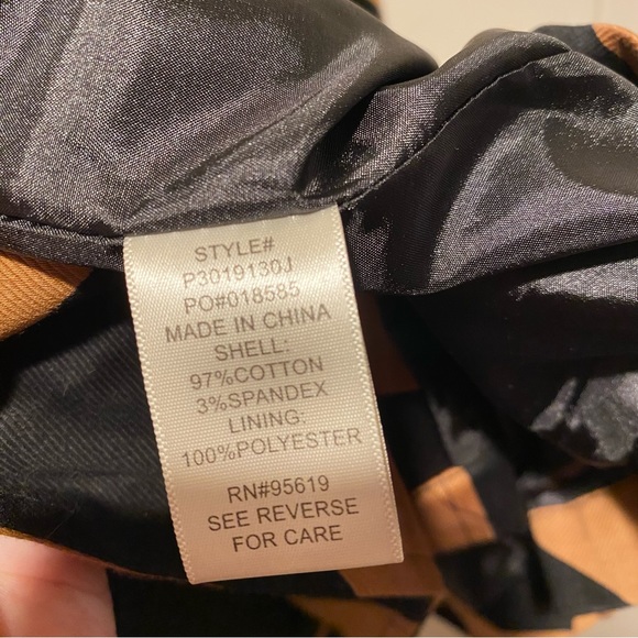 Chevron Black/Camel Tan Jacket Coat - Picture 7 of 8